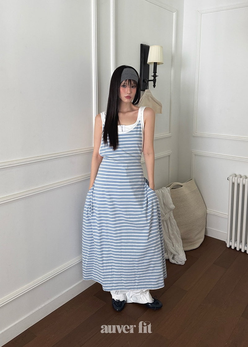 Auver_Fit - Korean Women Fashion - #momslook - Stripe String One-piece - 4
