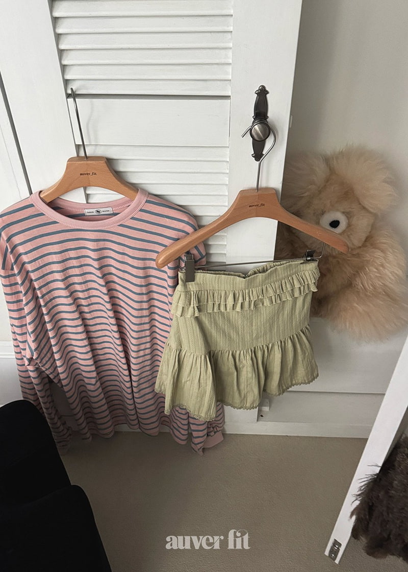 Auver_Fit - Korean Women Fashion - #momslook - Puff Stripe Tee