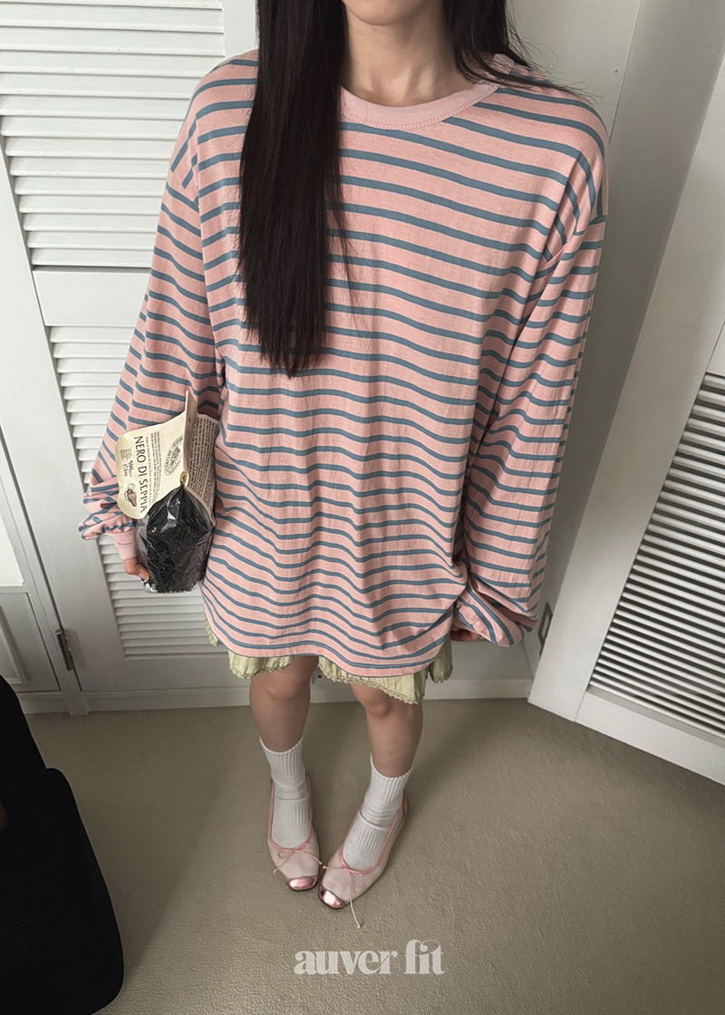 Auver_Fit - Korean Women Fashion - #momslook - Puff Stripe Tee - 2