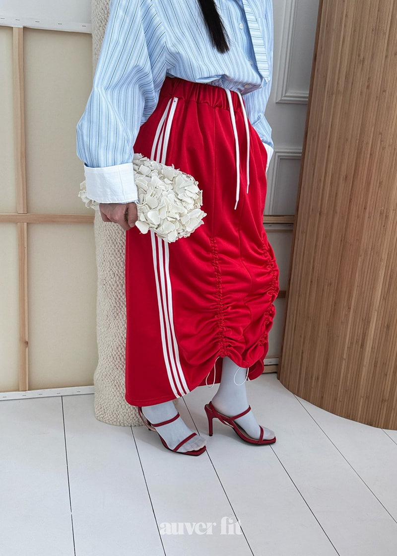 Auver_Fit - Korean Women Fashion - #momslook - Jersy Shirring Long Skirt - 12