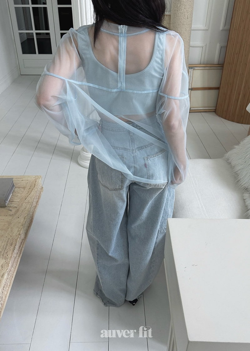 Auver_Fit - Korean Women Fashion - #momslook - Hook Sleevess Top - 9
