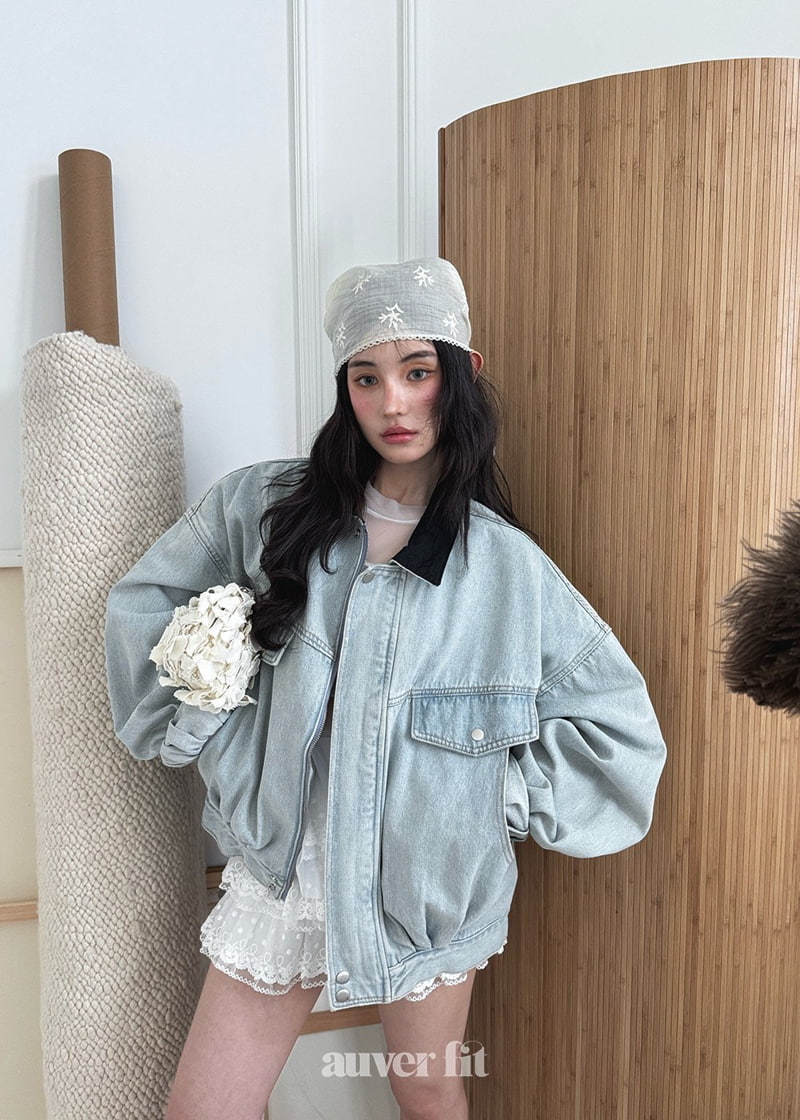 Auver_Fit - Korean Women Fashion - #momslook - Dumbling Vintage Denim Jacket