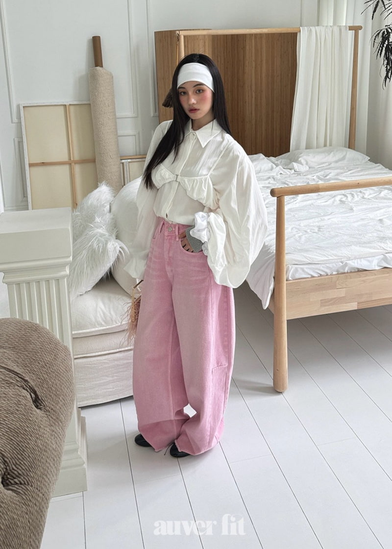 Auver_Fit - Korean Women Fashion - #momslook - Banding Shirring Shirt - 2