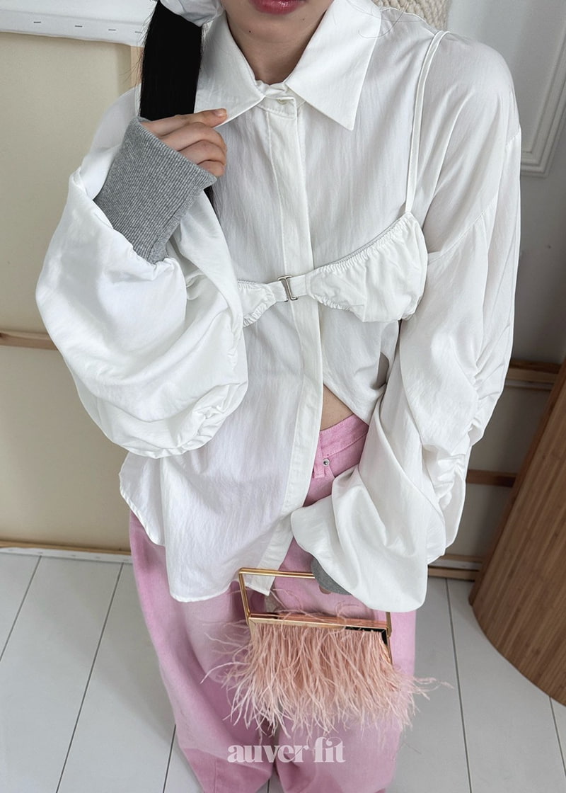 Auver_Fit - Korean Women Fashion - #womensfashion - Banding Shirring Shirt - 4