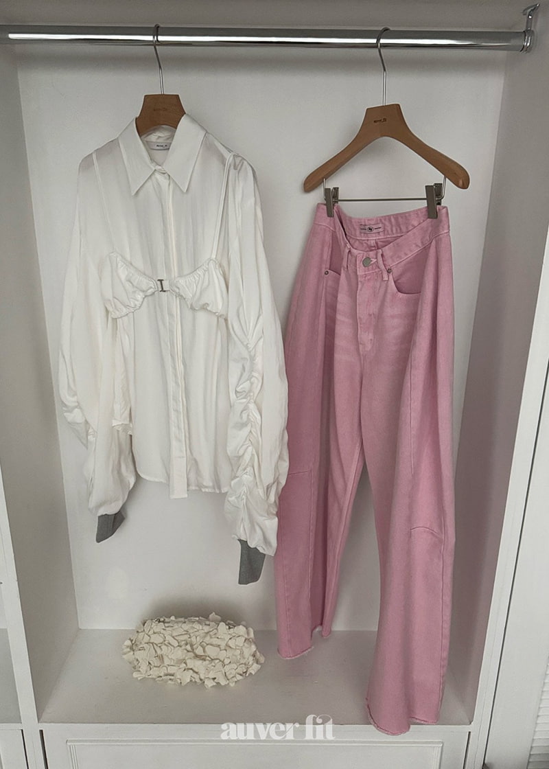 Auver_Fit - Korean Women Fashion - #momslook - Banding Shirring Shirt - 6