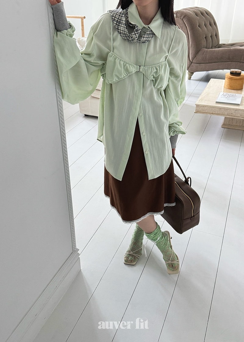 Auver_Fit - Korean Women Fashion - #momslook - Banding Shirring Shirt - 8