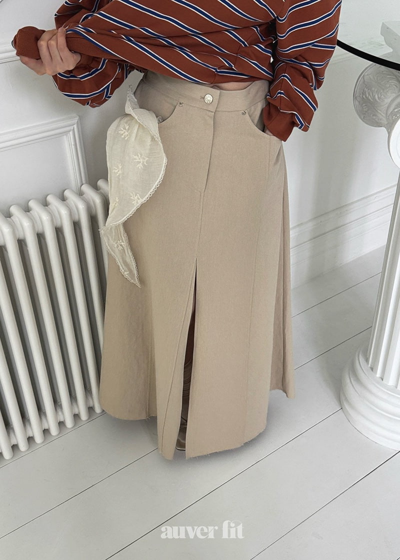 Auver_Fit - Korean Women Fashion - #momslook - Slit Long Skirt