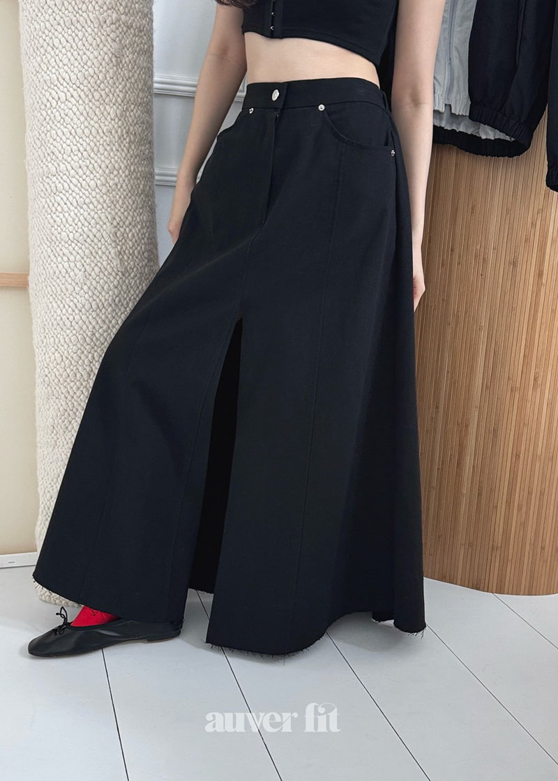 Auver_Fit - Korean Women Fashion - #momslook - Slit Long Skirt - 7