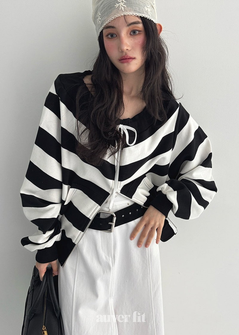 Auver_Fit - Korean Women Fashion - #momslook - Off Shoulder Zip-up - 3