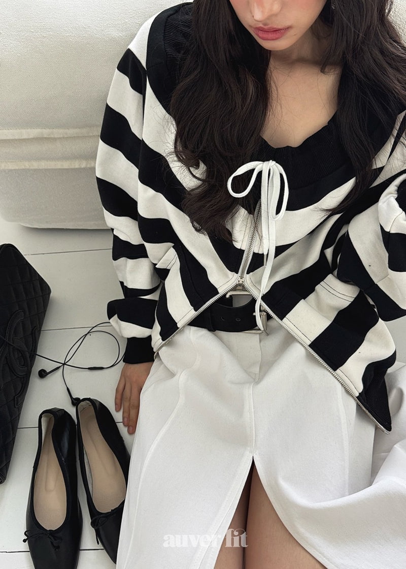 Auver_Fit - Korean Women Fashion - #momslook - Off Shoulder Zip-up - 7