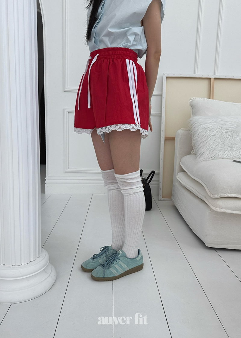 Auver_Fit - Korean Women Fashion - #momslook - Lace Running Shorts - 2