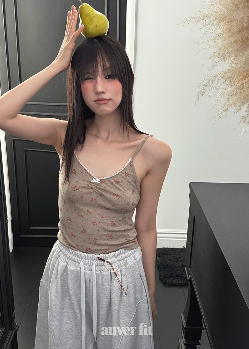 Auver_Fit - Korean Women Fashion - #womensfashion - Flower Ribbon Sleeveless Tee - 4