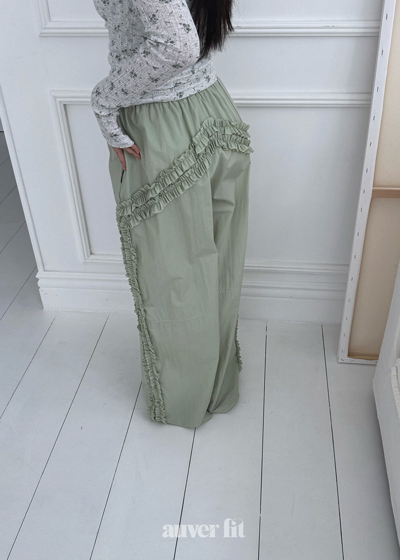 Auver_Fit - Korean Women Fashion - #momslook - Double Frill Wind Pants - 5