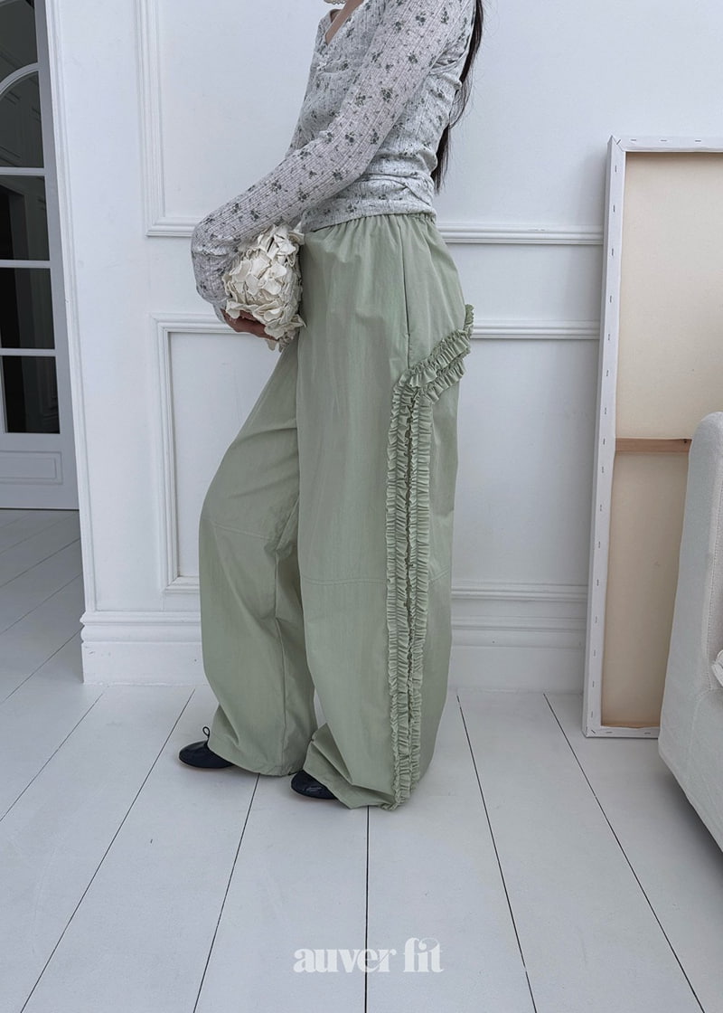 Auver_Fit - Korean Women Fashion - #momslook - Double Frill Wind Pants - 6