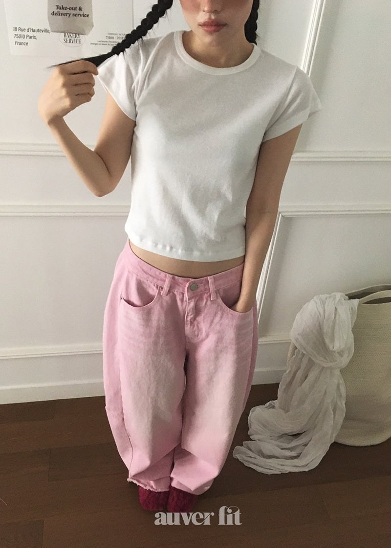 Auver_Fit - Korean Women Fashion - #momslook - Half Mini Tee - 3
