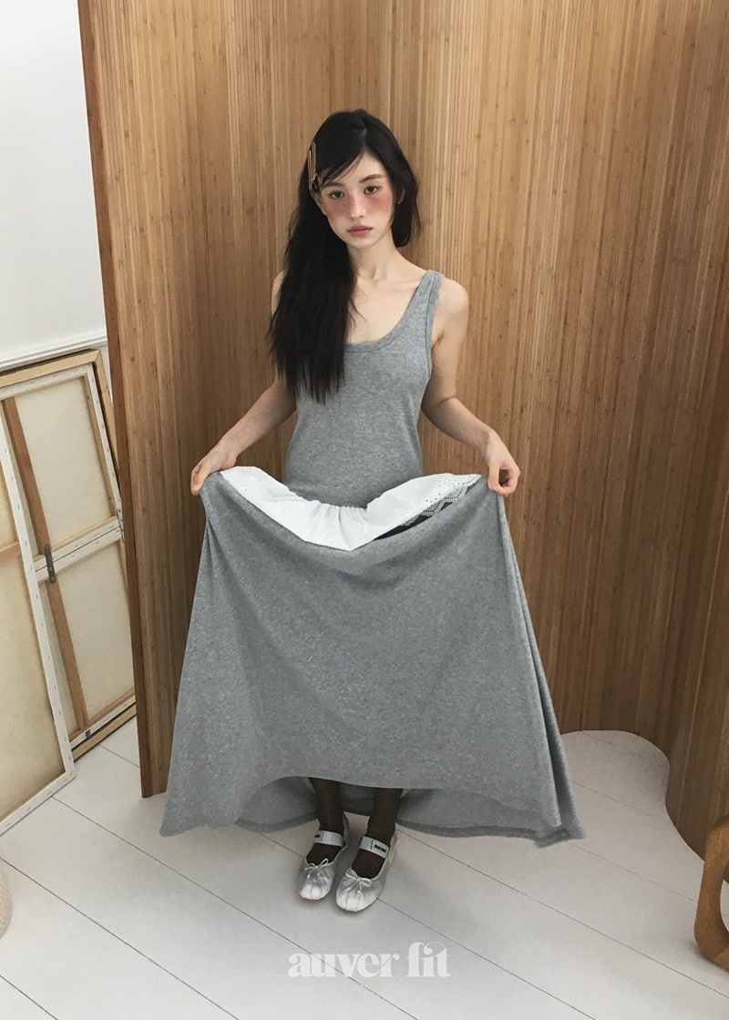 Auver_Fit - Korean Women Fashion - #momslook - Layered Sleeveless Long Maxi One-piece