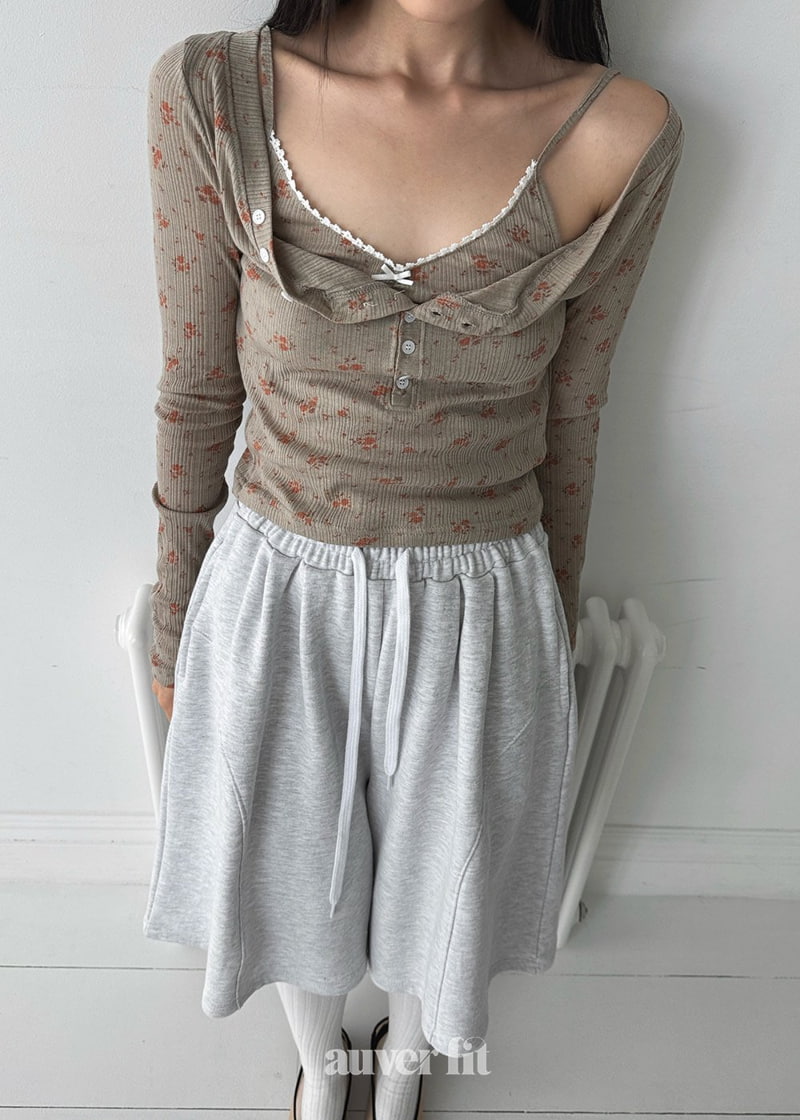Auver_Fit - Korean Women Fashion - #pursuepretty - Flower Open Top Tee - 11