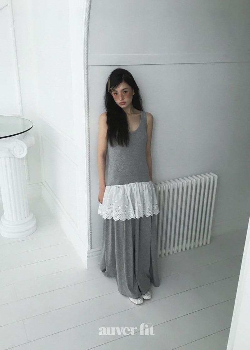 Auver_Fit - Korean Women Fashion - #pursuepretty - Layered Sleeveless Long Maxi One-piece - 5