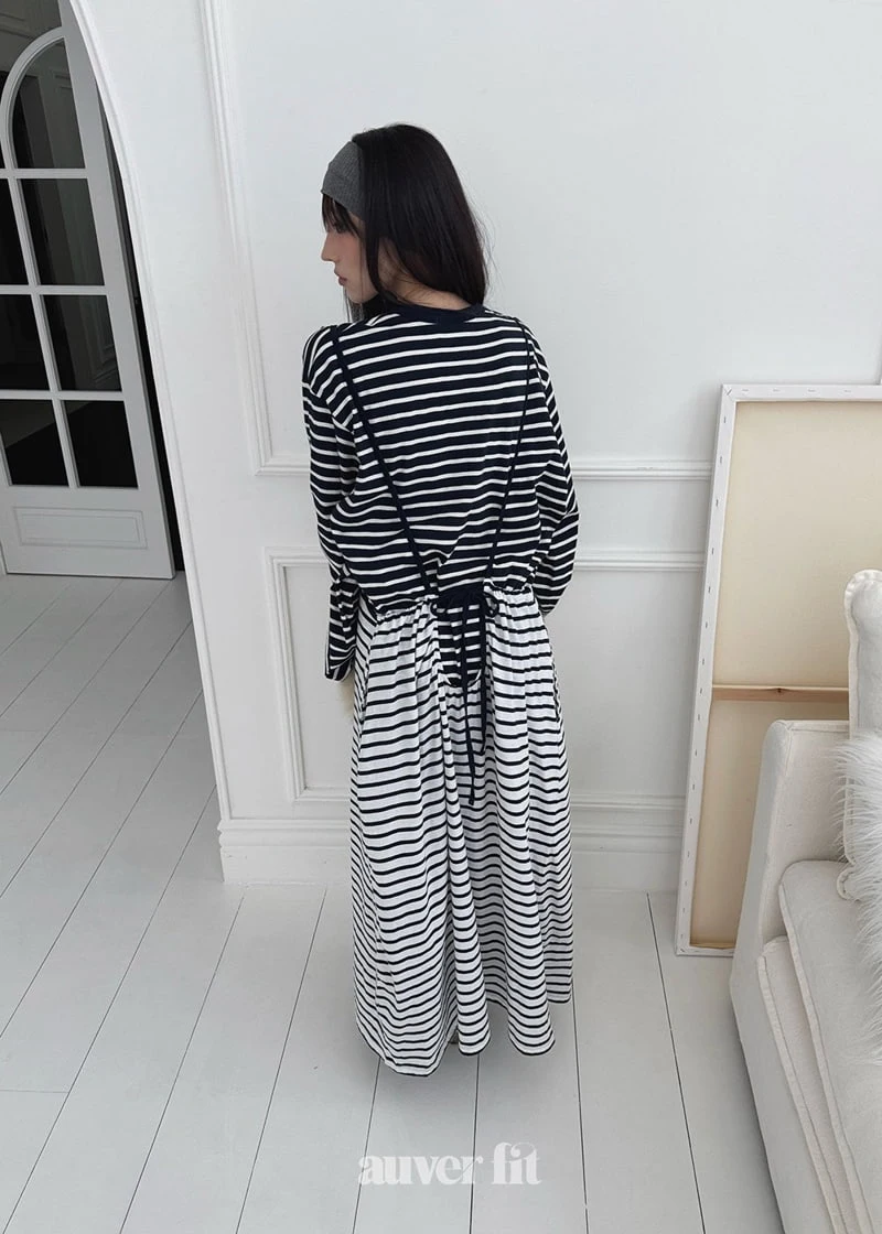 Auver_Fit - Korean Women Fashion - #restrostyle - Stripe String One-piece - 9