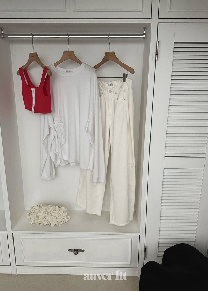 Auver_Fit - Korean Women Fashion - #romanticstyle - Hook Sleevess Top