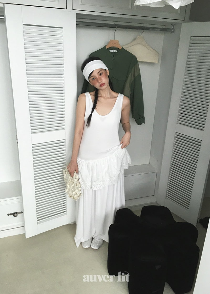 Auver_Fit - Korean Women Fashion - #romanticstyle - Layered Sleeveless Long Maxi One-piece - 7