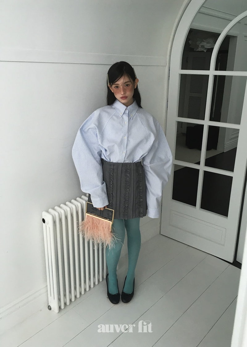 Auver_Fit - Korean Women Fashion - #romanticstyle - Frill Pintuck Mini Skirt - 5