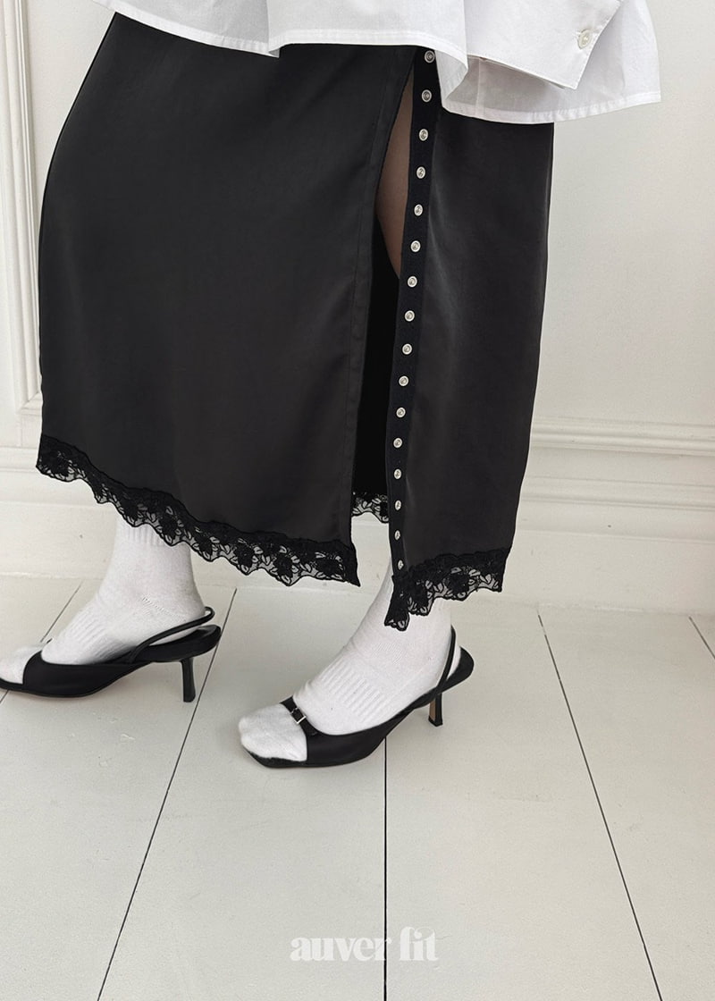 Auver_Fit - Korean Women Fashion - #thatsdarling - Satin Lace Skirt - 9