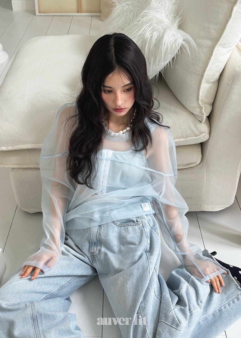 Auver_Fit - Korean Women Fashion - #thatsdarling - See Through Mesh Blouse