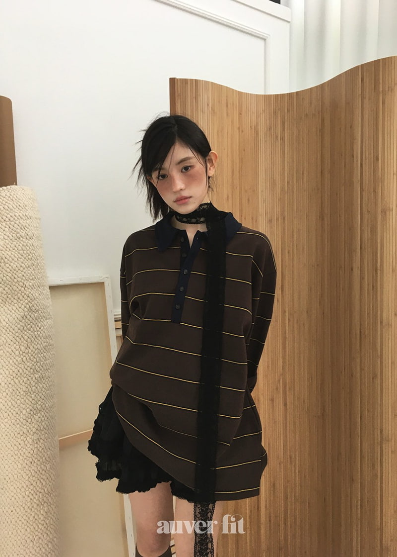 Auver_Fit - Korean Women Fashion - #thatsdarling - Multi Stripe Collar Tee - 10
