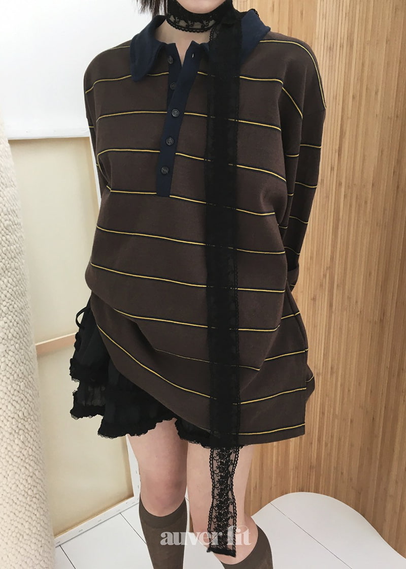 Auver_Fit - Korean Women Fashion - #thelittlethings - Multi Stripe Collar Tee - 11