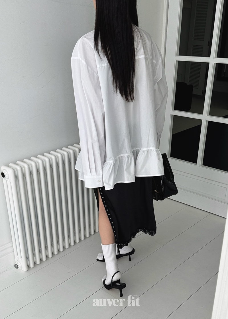 Auver_Fit - Korean Women Fashion - #vintagekidsstyle - Frill Heart Shirt - 8