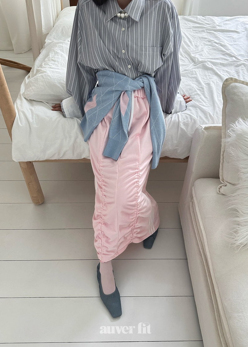 Auver_Fit - Korean Women Fashion - #womensfashion - Jersy Shirring Long Skirt - 7
