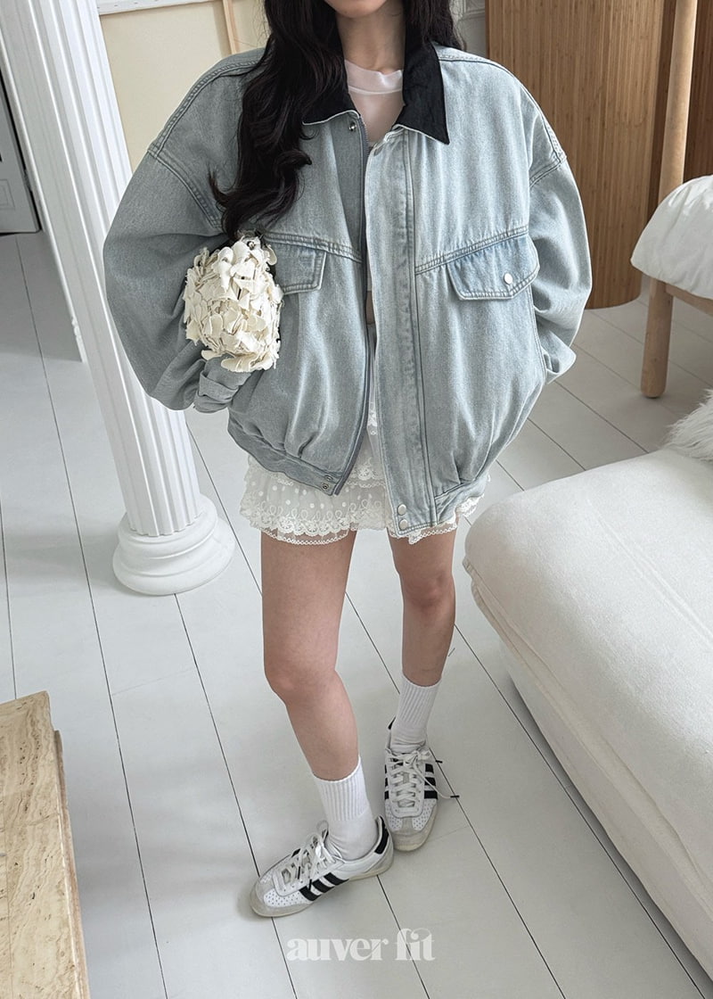 Auver_Fit - Korean Women Fashion - #womensfashion - Dumbling Vintage Denim Jacket - 2