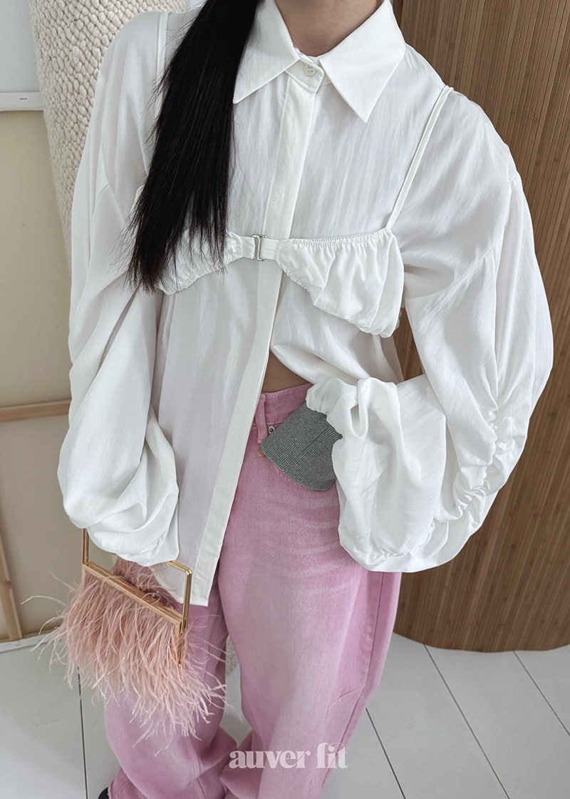 Auver_Fit - Korean Women Fashion - #womensfashion - Banding Shirring Shirt - 3
