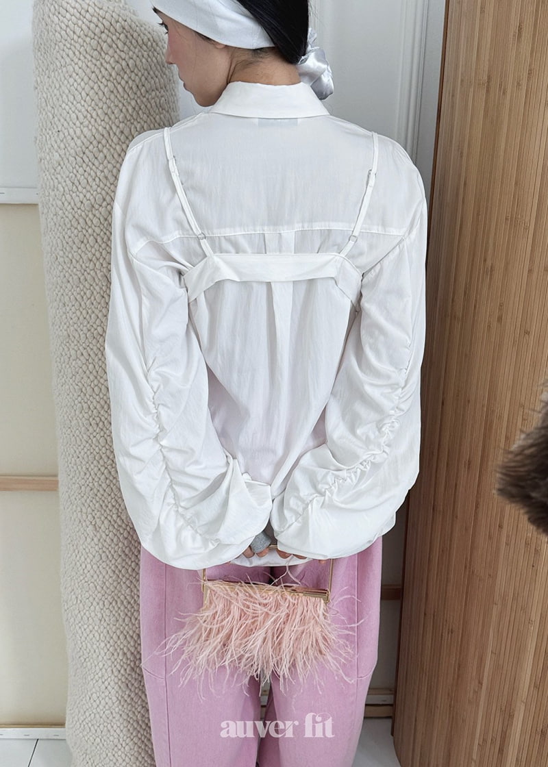 Auver_Fit - Korean Women Fashion - #womensfashion - Banding Shirring Shirt - 5