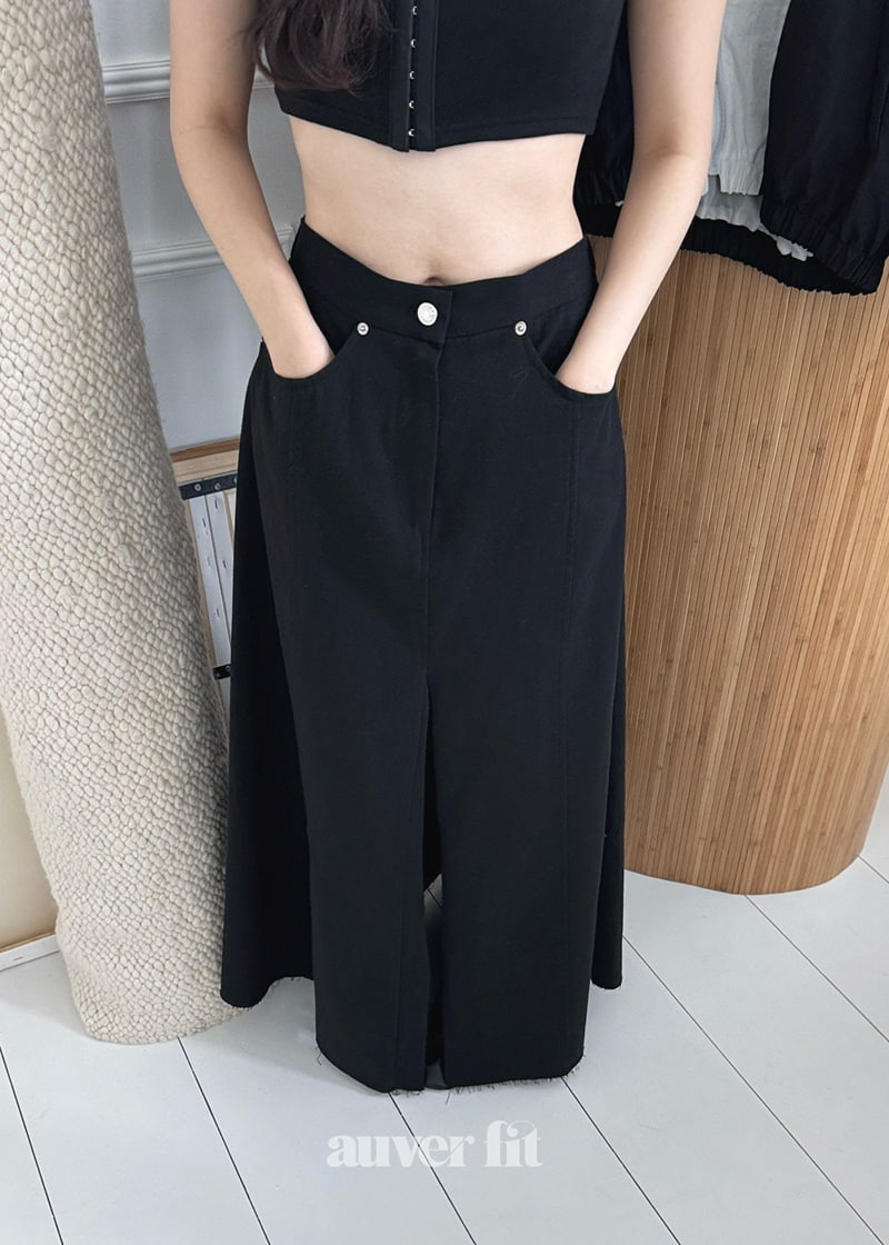 Auver_Fit - Korean Women Fashion - #womensfashion - Slit Long Skirt - 6