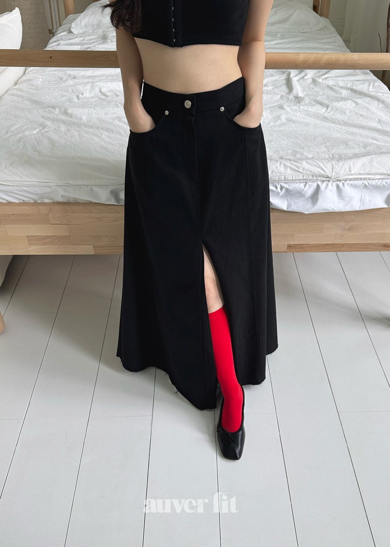 Auver_Fit - Korean Women Fashion - #womensfashion - Slit Long Skirt - 8