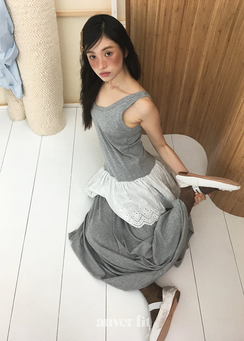 Auver_Fit - Korean Women Fashion - #womensfashion - Layered Sleeveless Long Maxi One-piece - 2