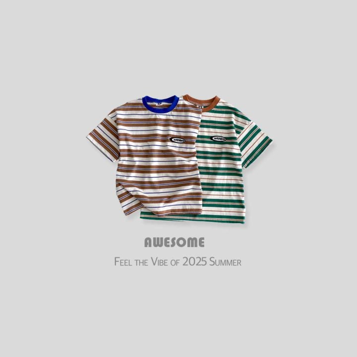 Awesome Bebe - Korean Children Fashion - #designkidswear - With Stripe Short Sleeve Tee