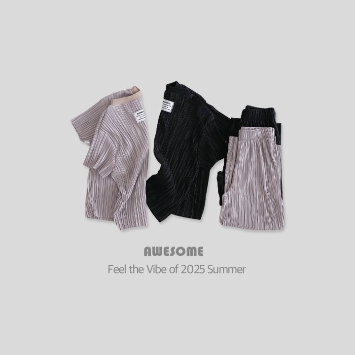 Awesome Bebe - Korean Children Fashion - #designkidswear - Label Pleated Top Bottom Set - 10