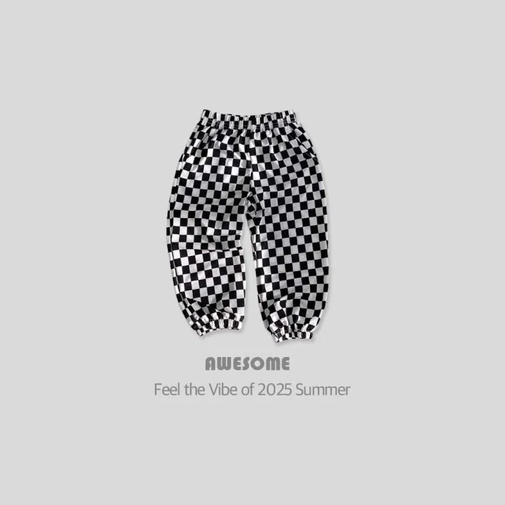 Awesome Bebe - Korean Children Fashion - #designkidswear - Check Ice Jogger Pants