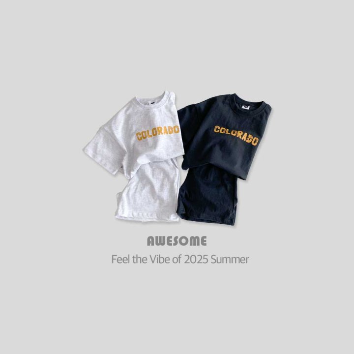 Awesome Bebe - Korean Children Fashion - #fashionkids - Colorado Short Sleeve Top Bottom Set - 3