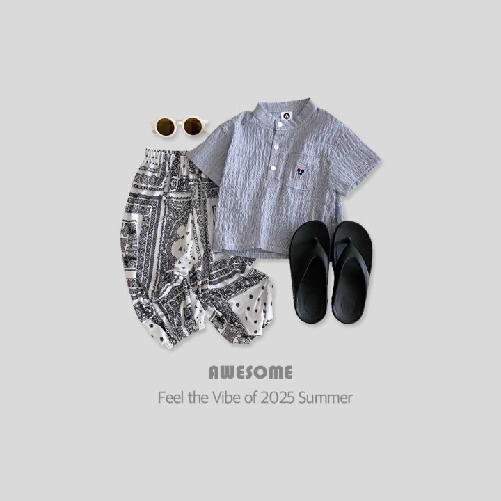 Awesome Bebe - Korean Children Fashion - #discoveringself - Henry Neck Embroidered Short Sleeve Tee - 4