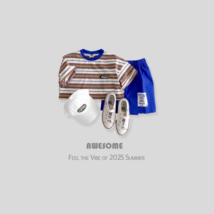 Awesome Bebe - Korean Children Fashion - #kidsstore - With Stripe Short Sleeve Tee - 5