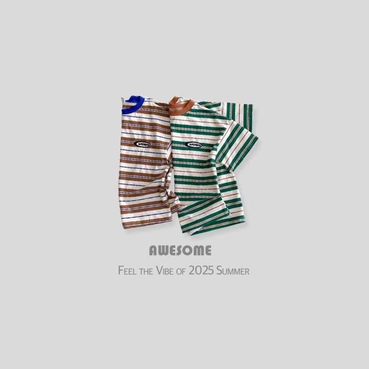 Awesome Bebe - Korean Children Fashion - #kidzfashiontrend - With Stripe Short Sleeve Tee - 6