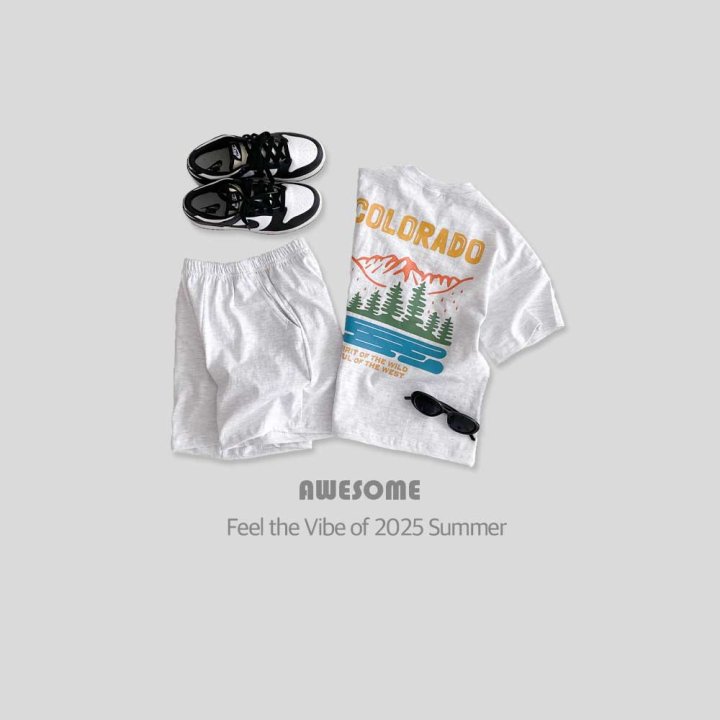 Awesome Bebe - Korean Children Fashion - #kidzfashiontrend - Colorado Short Sleeve Top Bottom Set - 6