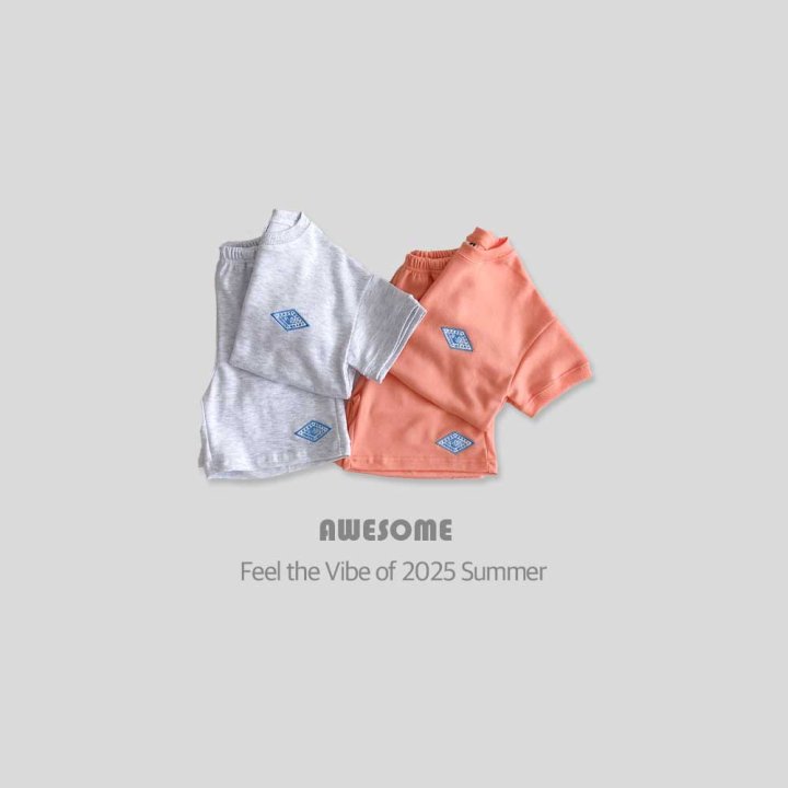 Awesome Bebe - Korean Children Fashion - #kidzfashiontrend - Short Sleeve Top Bottom Set - 2