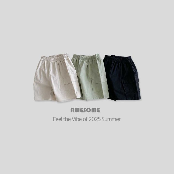 Awesome Bebe - Korean Children Fashion - #kidzfashiontrend - Linen Cargo Half Pants