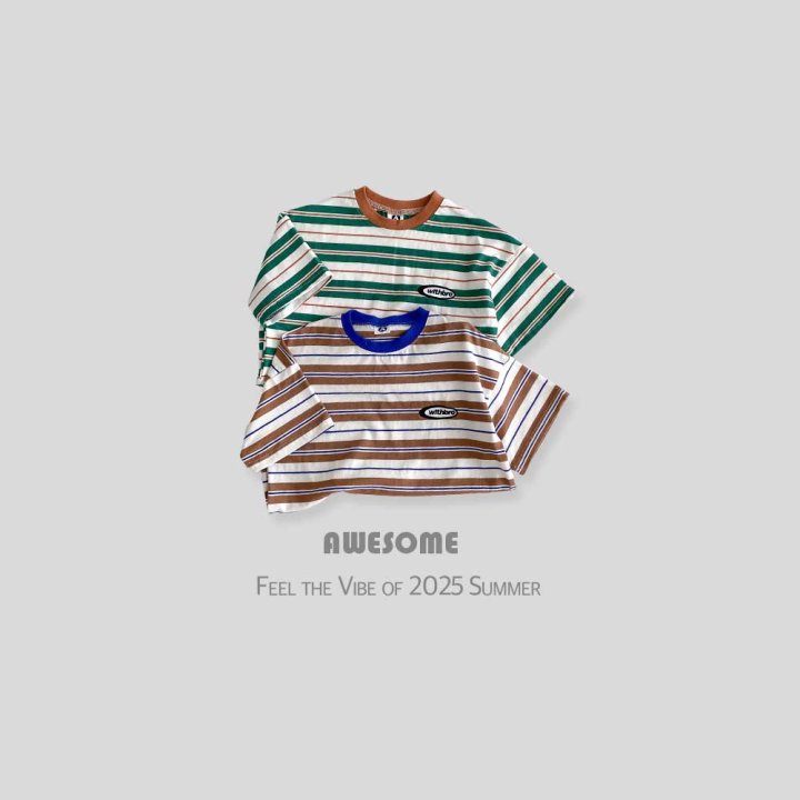 Awesome Bebe - Korean Children Fashion - #littlefashionista - With Stripe Short Sleeve Tee - 8