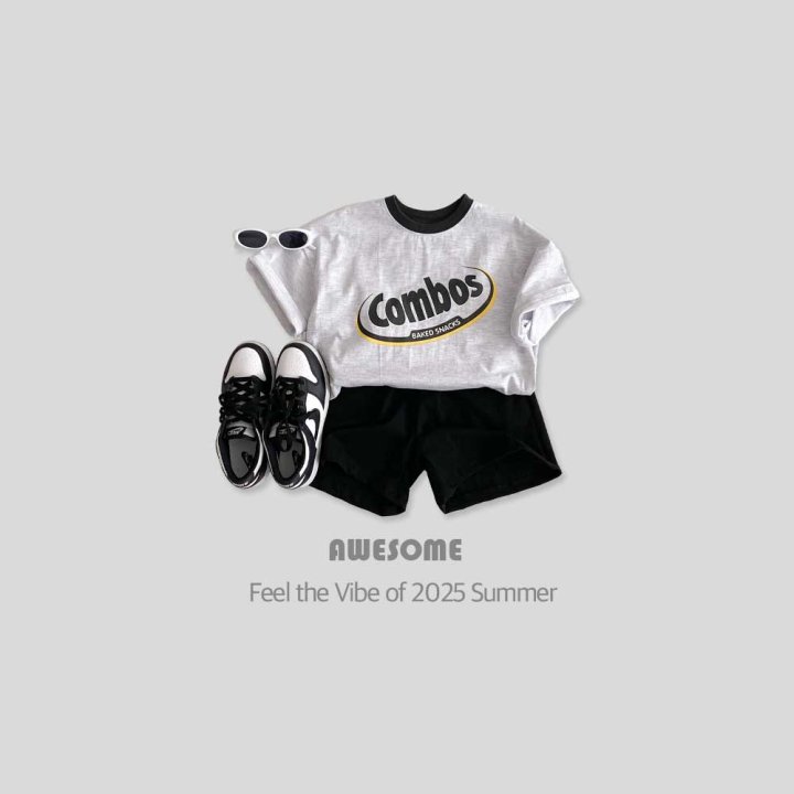 Awesome Bebe - Korean Children Fashion - #littlefashionista - Combo Short Sleeve Top Bottom Set - 3